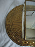 16" Mexico Tin SHADOW BOX MIRROR Cabinet Hammered Metal Wall Hanging Ethnic Art
