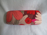VERA BRADLEY Hard Eyeglasses Eye Glass Case FLORAL RED BEIGE BROWN Travel