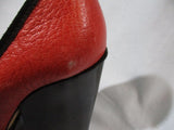 ALICE + OLIVIA STACEY BENDET Chunky Heel Platform Leather Pump Shoe RUST RED 38.5
