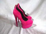 LONDON TRASH CERES FUSCHIA HOT PINK PLATFORM Wedge High Heel Shoe Stiletto 8.5