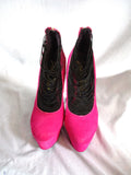 LONDON TRASH CERES FUSCHIA HOT PINK PLATFORM Wedge High Heel Shoe Stiletto 8.5