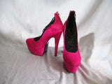 LONDON TRASH CERES FUSCHIA HOT PINK PLATFORM Wedge High Heel Shoe Stiletto 8.5