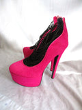 LONDON TRASH CERES FUSCHIA HOT PINK PLATFORM Wedge High Heel Shoe Stiletto 8.5