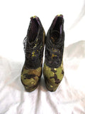 LONDON TRASH CERES Camo Gold PLATFORM Wedge High Heel Shoe Stiletto 8