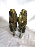 LONDON TRASH CERES Camo Gold PLATFORM Wedge High Heel Shoe Stiletto 8