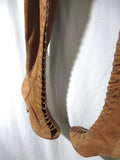 ZIGI GIRL ZIGIGIRL PIARRY Tall Stiletto Lace Up BOOTS 8.5 CHESTNUT BROWN