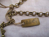 NEW NWT IMAN Statement Runway Jewel Encrusted TOOTH Necklace GOLD Choker