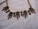 NEW NWT IMAN Statement Runway Jewel Encrusted TOOTH Necklace GOLD Choker