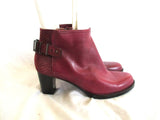 NANETTE LEPORE RED LEATHER Heel Python Belt Braid Side Zip Bootie PLUM 10