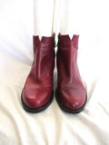 NANETTE LEPORE RED LEATHER Heel Python Belt Braid Side Zip Bootie PLUM 10