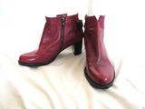 NANETTE LEPORE RED LEATHER Heel Python Belt Braid Side Zip Bootie PLUM 10
