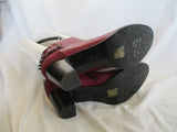 NANETTE LEPORE RED LEATHER Heel Python Belt Braid Side Zip Bootie PLUM 10