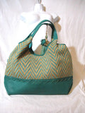 STEVEN STEVE MADDEN Woven Knit CHEVRON Tote Shopper Shoulder Bag AQUA JANDREAS