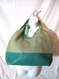 STEVEN STEVE MADDEN Woven Knit CHEVRON Tote Shopper Shoulder Bag AQUA JANDREAS