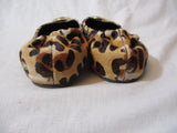 Womens TORY BURCH REVA Leather Ballet Flats Slip On Shoes 7.5 LEOPARD Signature