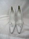 DOLCE GABBANA ITALY High Heel Stiletto Shoe Slide Mule 40 Wedding Leather White