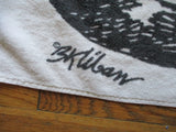 Vintage KLIBAN 1980s BOO! CAT Beach Towel Cotton Print Novelty WHITE RARE!