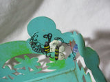Karen Rossi Silvestri Metal Planter Box May Flowers Bee Butterfly Ladybug