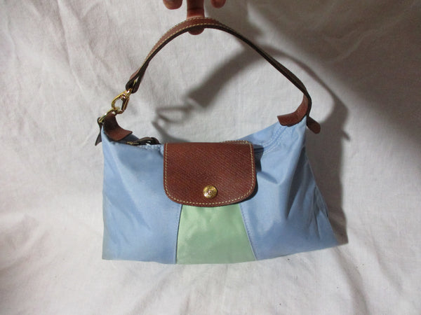 LONGCHAMP 1948 Leather Nylon Clutch Shoulder BAG Hobo Starburst