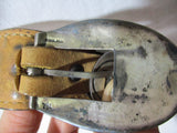 DOS AMIGOS STERLING SILVER FETISH BEAR Tanned Braided Leather Belt MEXICO 40/100