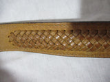 DOS AMIGOS STERLING SILVER FETISH BEAR Tanned Braided Leather Belt MEXICO 40/100