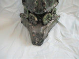 Set 2 Ceramic Handmade ARTS & CRAFTS Candelabra Candle Holder Candlestick GREEN