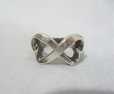 Tiffany & Co Silver Loving Heart Ring Band Double Infinity Gift Love Promise Sz 5