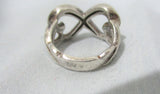 Tiffany & Co Silver Loving Heart Ring Band Double Infinity Gift Love Promise Sz 5