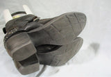 JOSEF SEIBEL Leather Booties Ankle Boots Shoes Buckle Stud CHARCOAL Boho Hipster 40