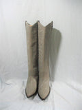 JEFFREY CAMPBELL Knee-High Cowboy Western Gringo Wedge Boot Leather 10 GRAY