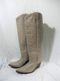 JEFFREY CAMPBELL Knee-High Cowboy Western Gringo Wedge Boot Leather 10 GRAY