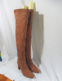 JEFFREY CAMPBELL Thigh High Boot Clingy Go-go Vegan 10 BROWN CAMEL