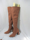 JEFFREY CAMPBELL Thigh High Boot Clingy Go-go Vegan 10 BROWN CAMEL