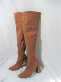 JEFFREY CAMPBELL Thigh High Boot Clingy Go-go Vegan 10 BROWN CAMEL
