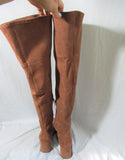 JEFFREY CAMPBELL Thigh High Boot Clingy Go-go Vegan 10 BROWN CAMEL