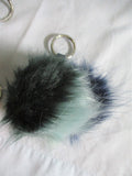 Set 3 Faux Fur Ball Puff KEYRING Keychain Teen Tween Accessory Backpack Zipper Pull