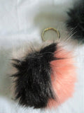 Set 3 Faux Fur Ball Puff KEYRING Keychain Teen Tween Accessory Backpack Zipper Pull