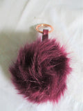 Set 2 Faux Fur Ball Puff KEYRING Keychain Teen Tween Accessory Backpack Zipper Pull