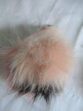 Set 2 Faux Fur Ball Puff KEYRING Keychain Teen Tween Accessory Backpack Zipper Pull