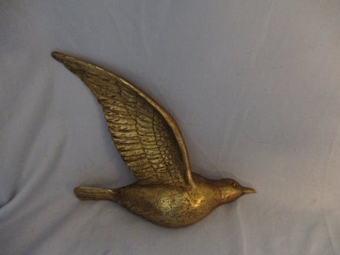 Vintage 9.5" Carved Cast Plaster BIRD FLIGHT WING UP Display Sculpture Wall Art FIGURINE