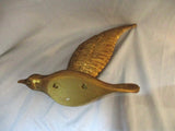 Vintage 9.5" Carved Cast Plaster BIRD FLIGHT WING UP Display Sculpture Wall Art FIGURINE