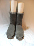 Womens UGG AUSTRALIA 1103764 CLASSIC Short DUAL ZIP II Suede Winter BOOT Shearling GRAY 9 Snow