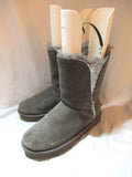 Womens UGG AUSTRALIA 1103764 CLASSIC Short DUAL ZIP II Suede Winter BOOT Shearling GRAY 9 Snow