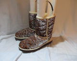 Womens UGG AUSTRALIA 3353 CLASSIC Short CHAMPAGNE SEQUIN Winter BOOT Shearling 9 Snow