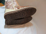 Womens UGG AUSTRALIA 3353 CLASSIC Short CHAMPAGNE SEQUIN Winter BOOT Shearling 9 Snow
