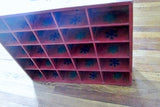 23" Handmade Painted RUSSIA Wood Primitive Shelf Shadow Box Case RED Organizer