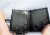 Set COACH Mini Wallet Keychain BLACK JACQUARD Change Purse Keyring