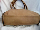 PRAGUE Cowhide Leather Shoulder Bag Tote Handbag Satchel Saddle BROWN L