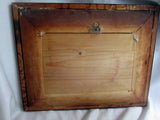 Vtg Carved Wood Diorama Picture Handmade Inlaid Folk Art HOUSE HOME LODGE TREE