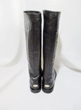 NEW JIMMY CHOO WYLIE EAGLE BIRD Leather BOOT 36.5 6 BLACK Moto